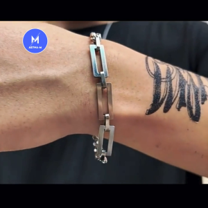 Minimalism Charm Thick Cuba Chain Bracelets Stainless Steel Bangle Anti Karat Gelang Tangan Lelaki Fashion 欧美个性拼接链条手链