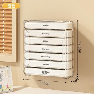 NAIFUNA | 7-day Pill Organizer with 3 Times Daily Reminder Carryable Medication Box