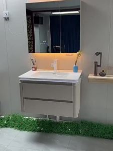 [SG Sellers]Vanity Cabinet Washbin Bath Cabinet Set Bathroom Solid Wood Oak Paint Ceramic Whole Washbin Bathroom Cabinet Combination Washstand Wash Basin Face Wash