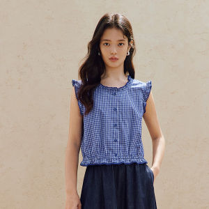 INMAN | Vintage Check Cotton Sleeveless Shirt