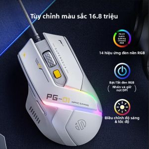 Chuột Chơi Game Có Dây Inphic PG1 Với Hiệu Ứng Ánh Sáng RGB Thiết Kế Công Thái Học Cho Máy Tính Để Bàn Máy Tính Xách Tay - Có Thể Điều Chỉnh Độ Phân Giải 12800 Dpi