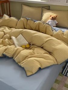 Kiss Dear | Scandinavian Style Pure Cotton Striped Bedding Set 4-Piece