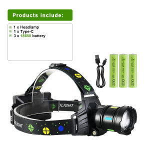 Ultra White/Warm Bright LED Headlamp High Power Headlight USB Rechargeable Head Torch for Outdoor Fishing Hunting Hiking Cycling