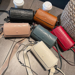 L&L Real Leather Women Sling Bag Cylinder Shape Classic Korean Style Fashion Single Shoulder Crossbody Casual Elegant Long Strap Beg Wanita Kulit Pelbagai Warna