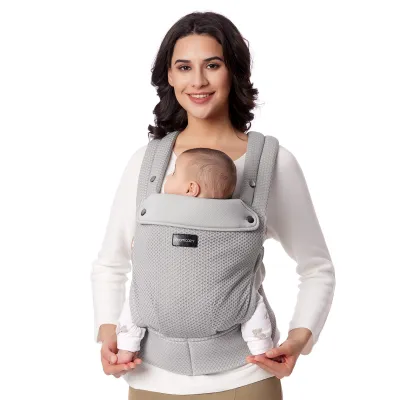 Momcozy Breathable Mesh Baby Carrier Ergonomic and Lightweight Infant Carrier for 7-44lbs with Enhanced Lumbar Support All Day Comfort for Hands-Free Parenting Air Mesh