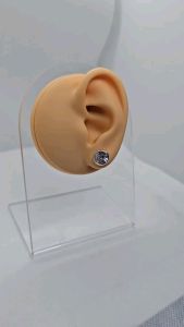 8mm Stud stone earrings silver bling bling bilog round 92.5 italy silver jewelry(TUNAY NA SILVER)
