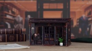 DIY Book Nook Kit Clothing Store 3D Wooden Miniature Dollhouse with LED Light Creative Bookshelf Insert Decor & Birthday Gifts