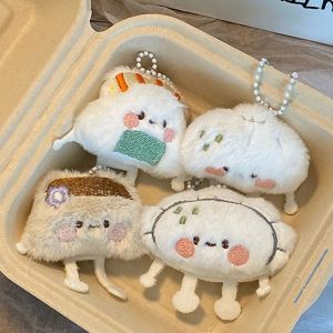 Cotton bánh bao móc khóa vải nhung lông Bánh bao nhân hấp bánh bao Sushi Doll Mặt dây chuyền Ins nóng mềm mini nhồi bánh bao búp bê