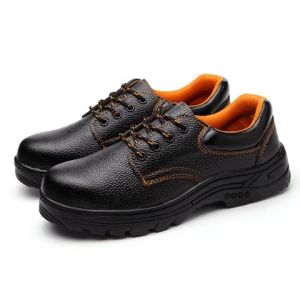 รองเท้านิรภัยชาย หัวเหล็กกันกระแทก-ป้องกันของมีคม พื้นยางทนลื่น ใช้ได้ทั้งงานและทั่วไป