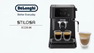 Máy pha café espresso DeLonghi Stilosa EC230BK áp lực bơm 15bar thiết kế nhỏ gọn hiện đại - Bảo hành 12 tháng