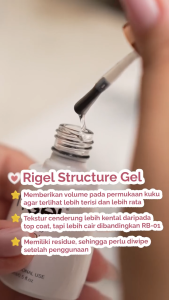 RIGEL - Gel Kuku 15ml Base Gel | Top Coat Glossy dan Matte | Structure Gel
