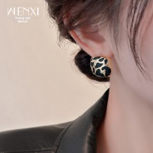 WENXI | Retro Irregular Leopard Print Luxury Fashion Earrings