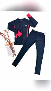 RAINBOW SWIMSUIT Terno Zipper top and Pants terno Rashguard Long Sleeve for women Outfit Sunproof Rashguard