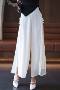 Shalldoer | Double-layer Chiffon Wide-leg Pants