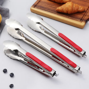 Tong for Cooking Stainless Steel Kitchen Tongs - Plastic Rubber holder Tongs BBQ Clip - Tong - Tongs