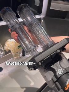 🔥ส่งภายใน24ชม🔥ปืนฉีดน้ําไฟฟ้า ปืนของเล่น Gatling ปืนฉีดน้ำแบบต่อเนื่องอัตโนมัติ แฟลชยิงปืนของเล่นหลอดคู่ หมุน Gatlin ปืนฉีดน้ำของเล่น Large Toy Water Gun