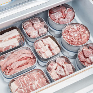 YYIEDERNG | Refrigerator Special Food Grade Stainless Steel Meat and Vegetable Storage Box