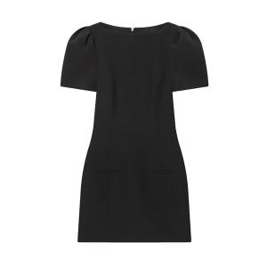 TFMLN  Elegant Women Short Sleeve Mini Dress Slim Fit High Waist Short Sleeve Solid Dresses Simple Bodycon Commuter Dress