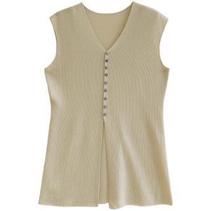 GEBOFU | V-Neck Loose Sleeveless Design Knit Vest
