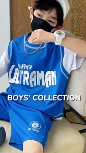3-12 YO Kids Boy T-Shirt Set Short Sleeve Short Pants Baju Raya Baju Budak Lelaki Baju Ultraman Kanak Casual Boys Fashion Shirts 中男童套装