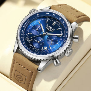LIGE Watches For Men Date Chronograph Stainless Steel Men Watch Waterproof Luminous Sport Military Men Watch Quartz Watch + Box