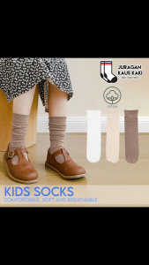 Kaos Kaki Panjang Anak Perempuan Polos Katun Ribbed Socks