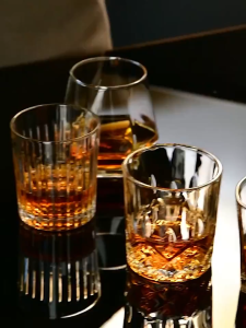 Foreign liquor glass cup tempered advertising cup bar KTV ultra thick anti drop heat-resistant glass whiskey glass cup beer glass