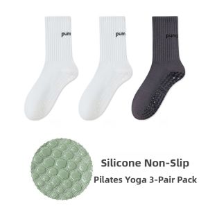 Miiow | Womens Yoga Socks Professional Fitness Pilates Sports Anti-slip Long Socks Shark Skin Patterned Mid-calf Cotton Blend