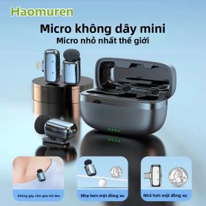 Micro Không Dây Cài Áo Haomuren Bluetooth Loại Tụ Điện Dùng Cho iPhone iPad Android Quay Video Phát Sóng Trực Tiếp Tương Thích Với Type-C