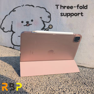 RBP tri-fold transparent frosted hard tablet case for iPad Pro 11 2nd/3rd/4th 2020 2021 iPad 10th gen 2022 new air 4 Air 5 10.9 7th 2019 8th 9th 10.2 5th 2017 6th 2018 9.7 inch mini 6 8.3 Ultra-thin No pen tray Solid color Anti-fall Anti-scratch