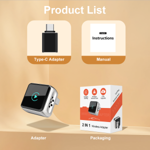 Kowankit 2026 Wireless CarPlay Mini Adapter Android Auto 2 in 1 Wired to Wireless Dongle Plug Play 5G for VW Toyota Nissan Honda