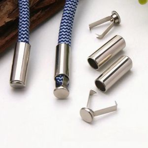 20 Sets Metal Rope Ends Stopper Button Cord End Lock Cap Hanging Bell Buckle DIY Bag Shoes Garment Lanyard Accessories