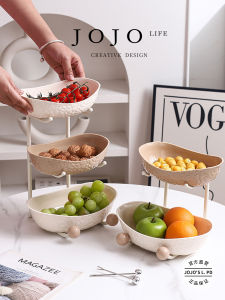 Jojos L Multi-Layered Fruit Tray Ins Style Metal And Acrylic Materials for New Years Tea Table Home Use Candy Fruit Tray