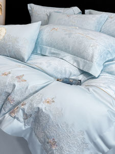 Luxury Style Maternity-friendly Long Staple Cotton Sheet Set Heavy Embroidery