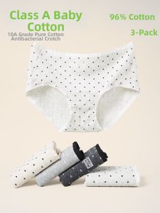 Antibacterial Padded Cotton Underwear Long Crotch Girls Briefs