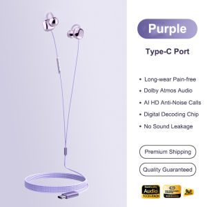 Newmsnr | Upgraded Clip-on Type C&3.5mm Wired Control Headphones HIFI Sound Sports Earbuds Gaming Headsets Earphones in HD Mic For Samsung