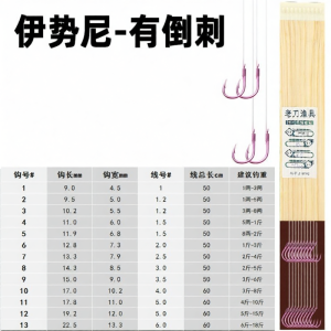 LAODAO | Pre-tied Double Hook Ise and Shin-gon Nylon Fishing Hooks Anti-Tangle