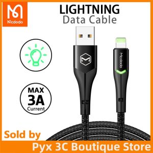Mcdodo USB Cable 3A Fast Charging for Lightning IPhone 11 12 13 14 Pro Max XS XR X 8 7 6 Plus SE IPad IPod IOS 14 15 Charger Data LED Cable