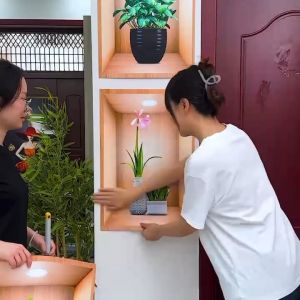 3in1/sheets 5D removable wall sticker plant decals potted green plants wall sticker decals 3D wallpaper sticker living room kitchen stairs bedroom office home decoration45cmX30cmBINLU