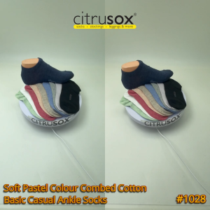 CITRUSOX Soft Pastel Colour Casual Combed Cotton Ankle Socks (22-25 cm EU 36-40) #1028