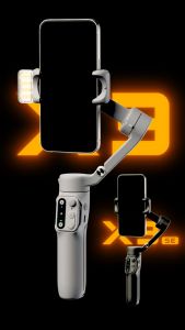 Hohem iSteady X3 Gimbal Stabilizer for Android iPhone AI Tracker Gimbal 3-Axis Smartphone Gimbal with 3 Color Fill Light Detachable Remote Control Built in Extension Rod Extendable Foldable Gimbal Hohem X3 Phone Stabilizer for Content Making Vlog Blogger