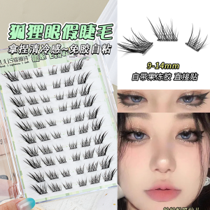 Rulin Po Fox Series Self-Adhesive False Eyelashes for Women Natural Looking Makeup Artist Beginner Special Use No Glue Needed