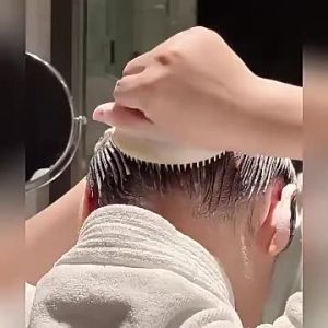 SEA JJT หวีแชมพูสำหรับผู้ชายและผู้หญิงหวีนวดป้องกันอาการคันหนังศีรษะแปรงสระผมแบบฟันละเอียดเปียกและแห้ง