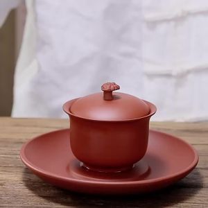 MIANXIAOCHENG | Tách Trà Đất Nung Tím Handmade Cách Nhiệt Treo
