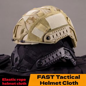 FAST Helmet Cover Multi-Cam Tactical Helmet Mesh with Elastic Cord for Fast MH PJ BJ Helmets Airsoft Paintball Hunting Shooting