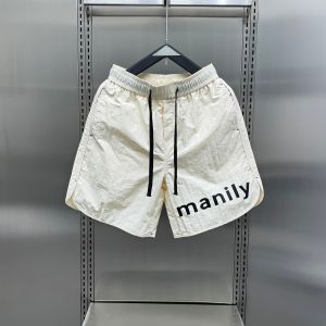 Quần Short Nam Mùa Hè Ice Silk Nhanh Khô Mỏng Rộng Rãi Thời Trang Bãi Biển Thể Thao Năm Điểm Quần Short Thường Ngày