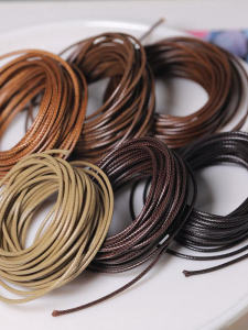 Handcrafted Wax Rope 0.5-2mm DIY Bracelet Necklace Beading Material Waterproof Non-Fading Eight Treasures Compass Bracelet