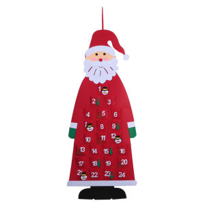 Felt Pendant Santa Claus Pocket Calendar Christmas Countdown Calendar Pendant Christmas Decorations Scene Background Supplies