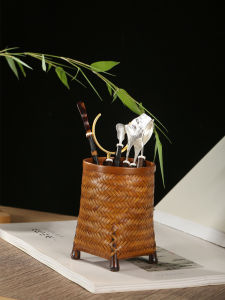 Handmade Bamboo Woven Tea Ceremony Accessories Tea Canister Pen Holder Bamboo Tea Strainer Tea Spoon Tea Scoop Tea Brush