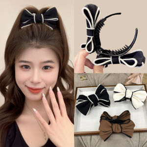 Simple Bow Hairpin Korean Fashion Elegant Double-sided Hair Clip Hair Accessories for Sweet Women’s